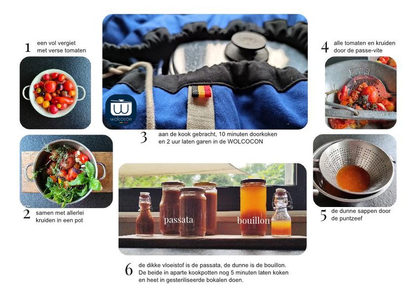 tomatenpassata & bouillon werkwijze in beeld