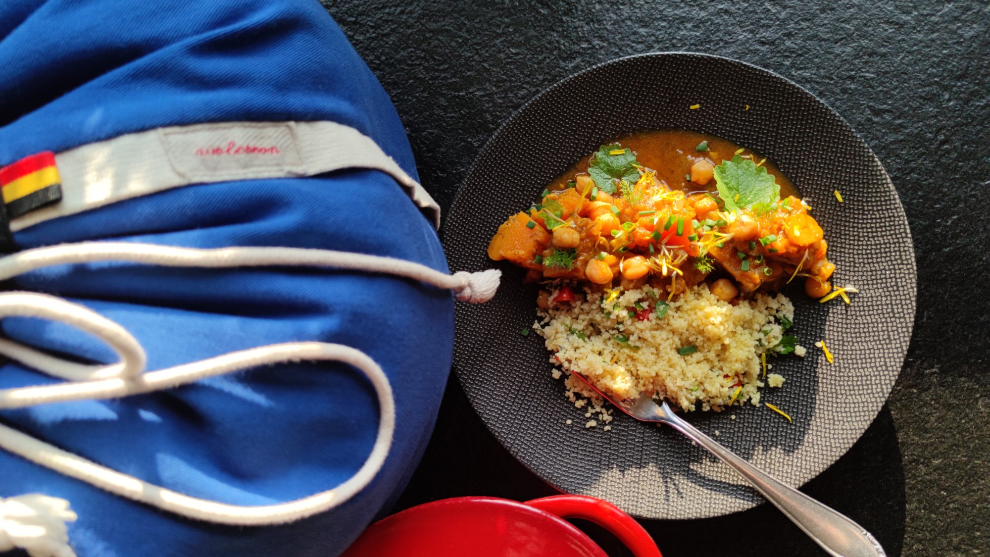 Tajine met  butternut pompoen & abrikozen
